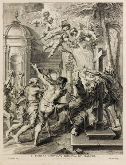 Pierre-Paul RUBENS (d'après) (1577-1640) S. Thomas Apostolus indorum et martyr. Gravé...