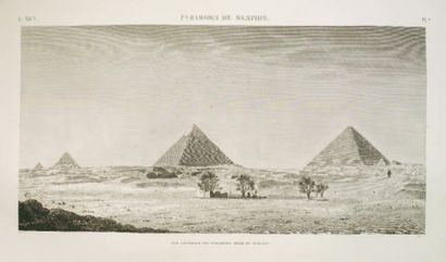null DESCRIPTION DE L'EGYPTE. Pyramides de Memphis. Vue générale des Pyramides, prise...