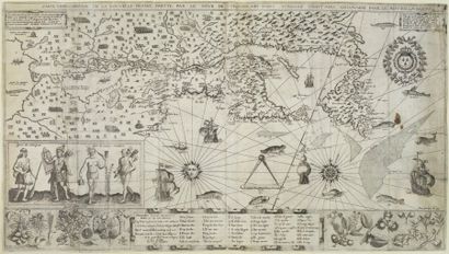 CHAMPLAIN, Samuel de. Carte Géographique de la Nouvelle Franse faictte par le Sieur...