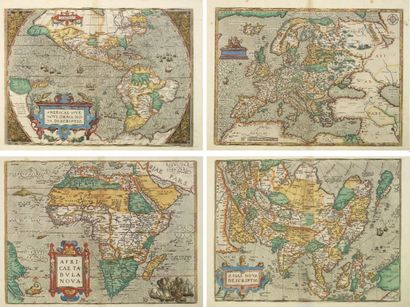 ORTELIUS, A. Asiae /Europae /Americae /Africae. Anvers, 1595. Beau col. ancien. Ensemble...