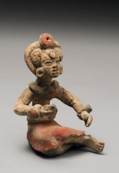 null Statuette anthropomorphe assise Culture Teotihuacan, Vallée de Mexico, Mexique....
