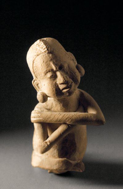 null Fragment s'une statuette anthropomorphe Culture Maya, Ile de Jaina (Campeche),...