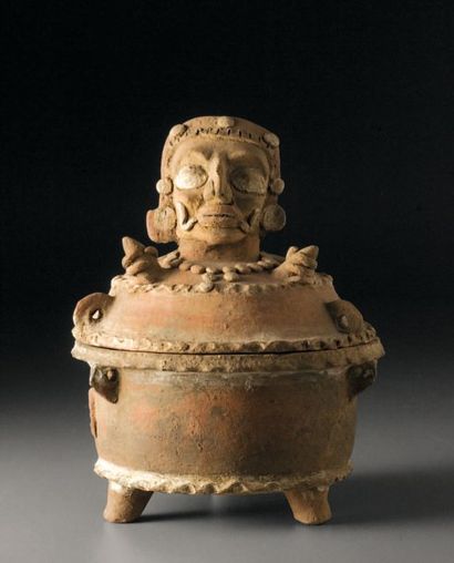 null Petite urne à couvercle Culture Maya, Guatemala Période Classique, 550-950 après...