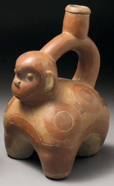 null Vase singe Culture Chavin, Pérou Horizon Ancien, 900 à 300 avant J.-C. Céramique...