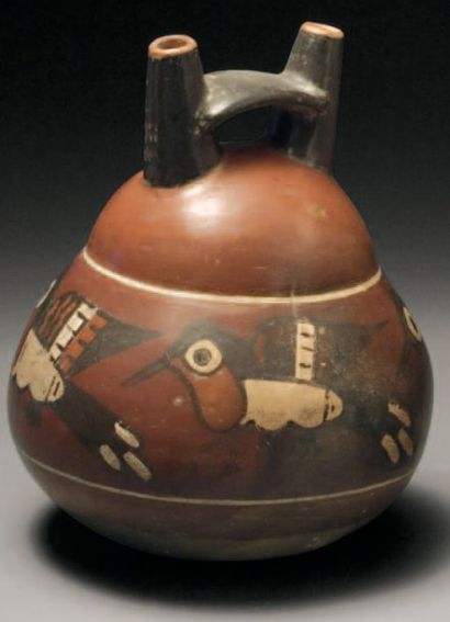 null Vase à décor peint de colibris Culture Nazca, Sud du Pérou Intermédiaire Ancien,...