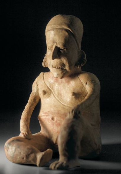 null Statuette anthropomorphe assise Culture Jalisco-Cuisillos, Mexique occidental...