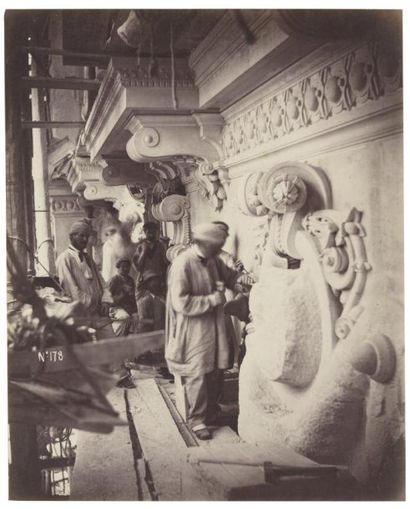 LOUIS-EMILE DURANDELLE (1839-1917) Construction of the new Paris Opera Paris, 1866...