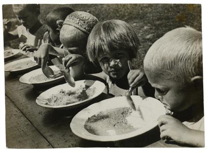 NEUMAN German Children from the Volga region Soyouz-photo, 1930 Group of three (3)...