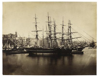 GUSTAVE LE GRAY (1820-1884 Navires dans le port de Sète 1856 Albumen print, from...