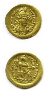 null THÉODOSE IER 378 - 395 Solidus (379-383) frappé à Rome (buste cuirassé/Rome...