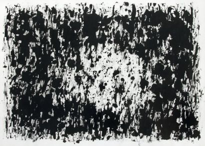 MICHAUX (Henri) PEINTURE À L'ENCRE DE CHINE [1961]. 72 x 100 cm sous encadrement....