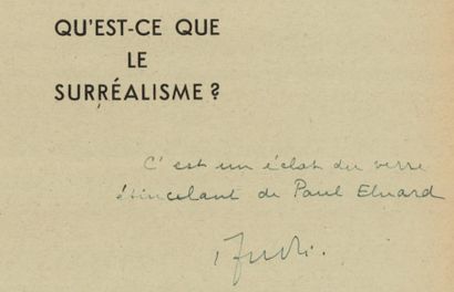 BRETON (André) QU'EST-CE QUE LE SURRÉALISME ? Bruxelles, René Enriquez, 1934. In-8,...