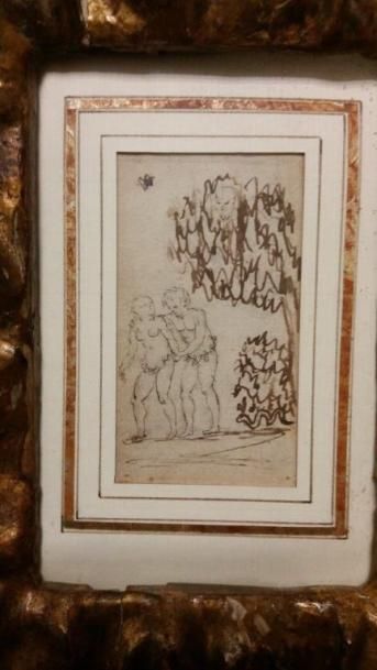 Dans le goût de Albrecht DÜRER (1471-1528) 
Eve cueillant la Pomme - Adam et Eve...