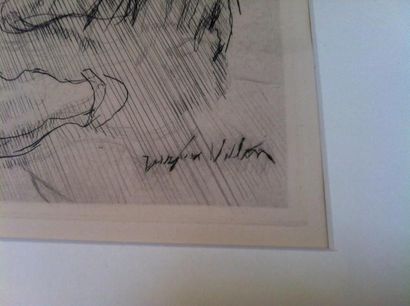 JACQUES VILLON Portrait d'homme eau forte signée