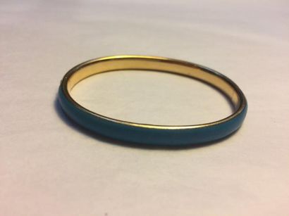 null Bracelet jonc en or 18k (750 millièmes) émaillé bleu turquoise marqué
Excelsior...
