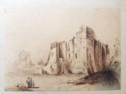 null Suite de 3 dessins
Paysage, ruines, scène troubadour
20 x 30 cm environ cha...