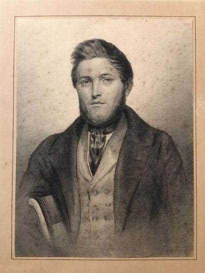 Ecole Française du XIXème 
Portrait d'homme dessin signé et daté
25 x 19 cm