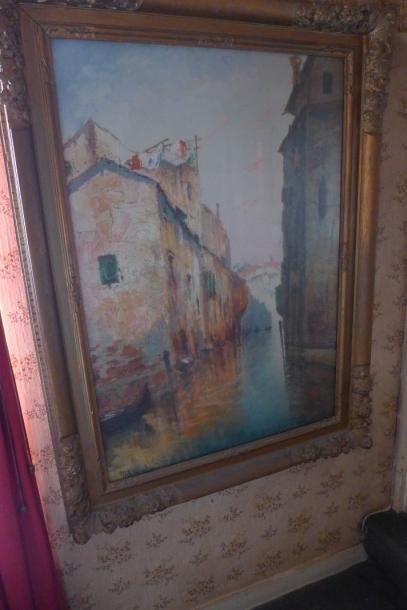 Italo GIORDANI (1882-1956) 
Venise
Huile sur toile signée en bas à gauche
113 x 77...