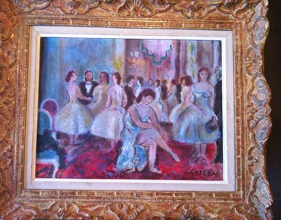 Marcel COSSON (1878-1956) 
Ballerines
Huile sur toile marouflée sur panneau
27 x...