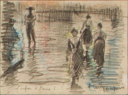 null Lot de 10 dessins de Paris de Pierre Chapuis (1863-1942), dont l'un attribué...