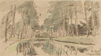 null Lot de 15 dessins de Trilport de Pierre Chapuis ( 1863-1942)
- Arbres à Trilport
Fusain...