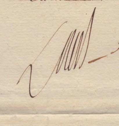 LOUIS XVI (1754-1793) 
Pièce signée de sa main, Paris 11 mars 1792, 1/2 page in-folio.
Il...