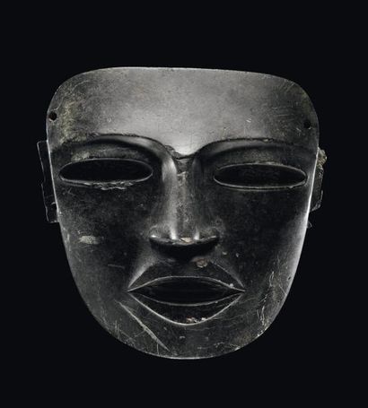 null Grand masque funéraire Teotihuacan Mexique central 450 à 650 après J.-C. Serpentine...