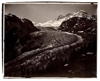 Adolphe Braun 
Glacier de Gorner à Zermatt et le Breithorn, vers 1860
Épreuve charbon...