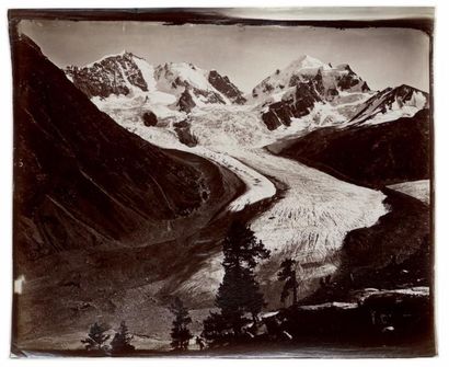 BRAUN 
Autre vue du Glacier du Rosegg, fin des années 1870
Épreuve albuminée d'époque,...
