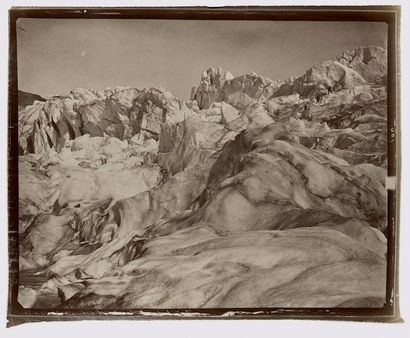 BRAUN 
Glacier du Morterasch, vue de la Bernina, fin des années 1870
Épreuve albuminée...