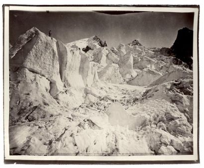 Fernand BRAUN 
Mont-Blanc, La Jonction, expédition de 1875
Épreuve albuminée, 245x300...