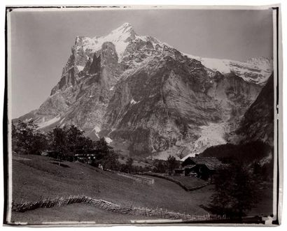 BRAUN 
Grindelwald, vue du Wetterhorn, 1882
Épreuve charbon, 410x510 mm, numéro au...