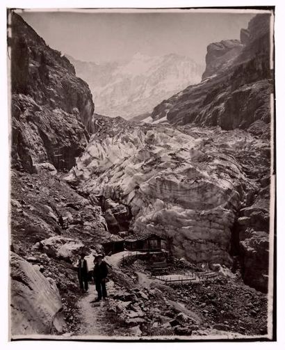 BRAUN 
Grindelwald, Glacier inférieur et les Fischerhörner, 1882
Épreuve charbon...