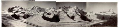 BRAUN 
Zermatt, Gornergal, vue du Mont Rose au Cervin, avec les Monts Lyskaùù, Castor...