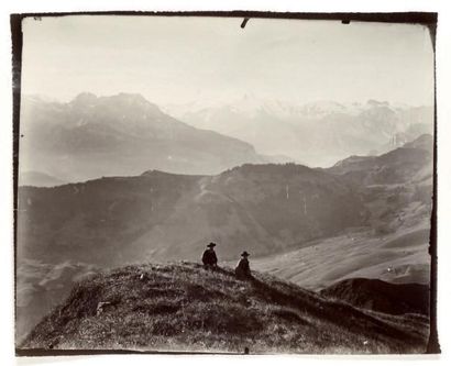 BRAUN 
Panorama depuis le sommet du Stanserhorn, vers 1882
Exceptionnel panorama...