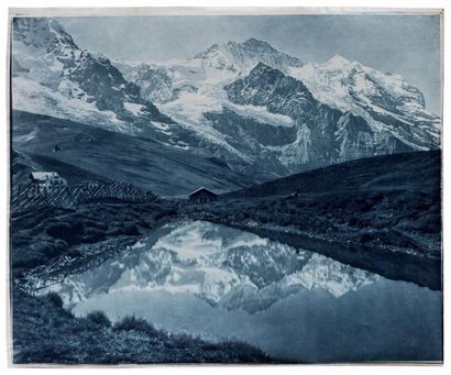 BRAUN 
La petite Schneideck, vue de la Jungfrau, négatif retravaillé pour l'agrandissement.
Très...