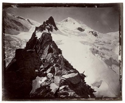 Fernand BRAUN 
Massif du Mont-Blanc, Rochers des Grands Mulets, expédition de 1875
Épreuve...