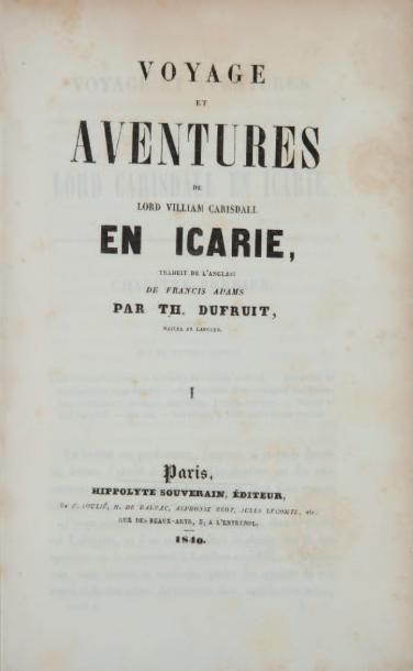 [CABET (Etienne)] Voyage et aventures de Lord William Carisdall en Icarie. Paris,...