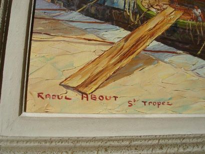 Raoul ABOUT (Fin XIXe - Début XXe) Saint-Tropez
Huile sur toile, encadrée
60 x 118,5...
