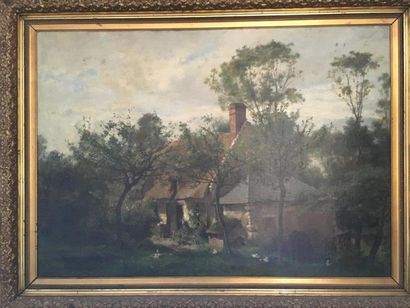 Paul Alfred COLIN (1838-1916) Ferme Normande
Huile sur toile signée en bas à gauche
103...