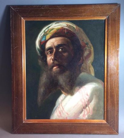 Theodor PIXIS (1831 - 1907) 
Portrait d'oriental
Huile sur carton signée et datée...