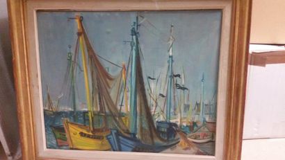 Jean CLUSEAU-LANAUVE (1914-1997) 
Sardiniers aux sables
Huile sur toile signée en...