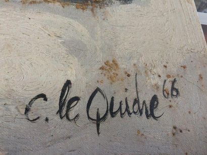 C. Le QUIDRE (?) 
Portrait d'homme
Huile sur isorel signée et datée 1966
60 x 50...