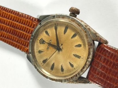 ROLEX ROLEX

Ref. 6569.

Montre bracelet en acier. Boîtier rond, couronne et fond...