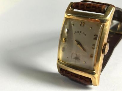LORD ELGIN HAMILTON

Montre bracelet en métal doré. Boîtier rectangulaire, curvex....