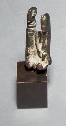 null Lot de deux bronzes Gan (?), Burkina Faso.
H. 5 cm
Personnage masculin.
B. H....