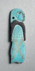 null Plaquette de résille bicolore représentant l'un des quatre fils d'Horus.
Faïence...