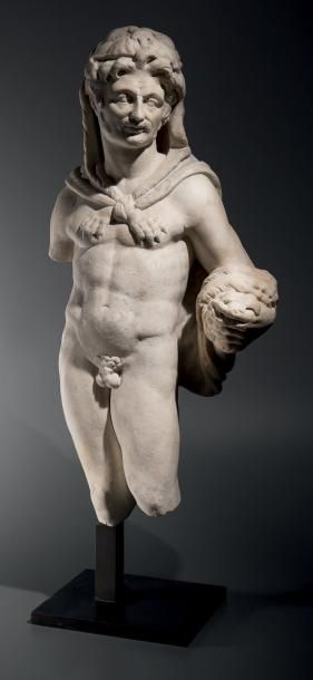 null Statue d'Hercule.
Statue représentant Hercule debout, légèrement déhanché, la...