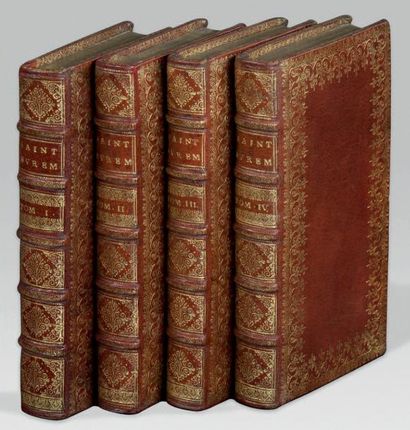 SAINT-EVREMONT Oeuvres meslées. Paris, Claude Barbin, 1692. 4 volumes in-12, maroquin...