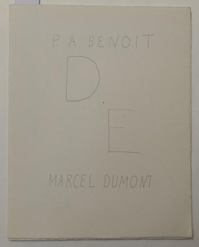 DUMONT Marcel. BENOIT Pierre-André D. E. MANUSCRIT ET DESSINS ORIGINAUX SIGNÉS. PAB,...